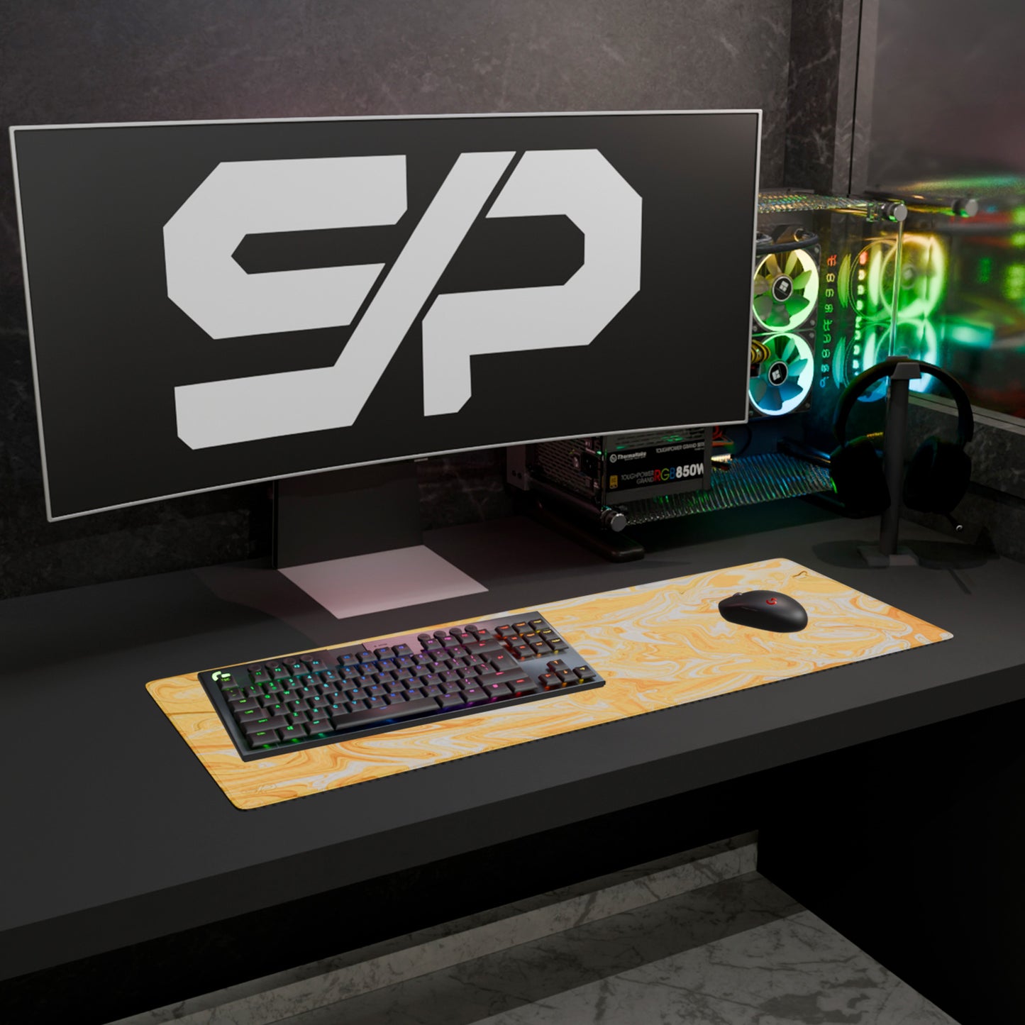 Mousepad Suminagashi style (Amarillo)