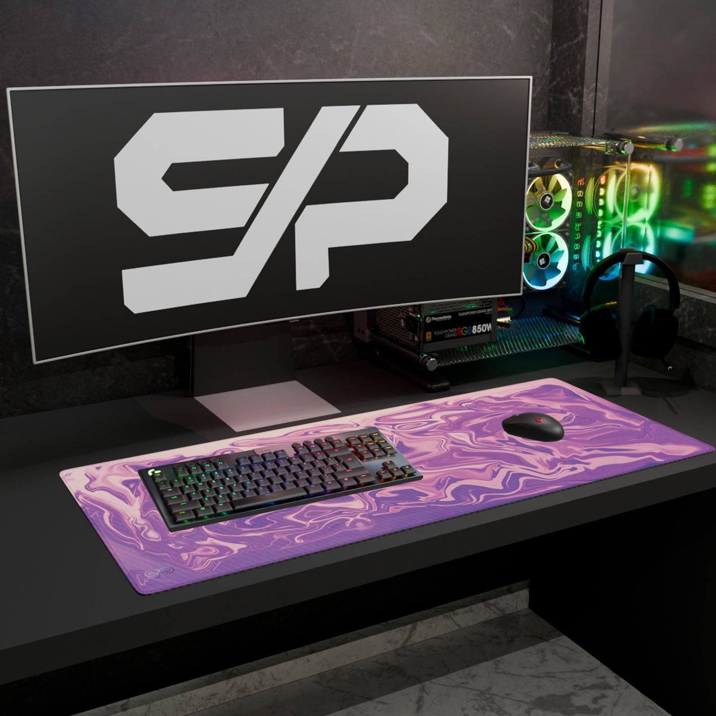 Mousepad Suminagashi style (Morado)